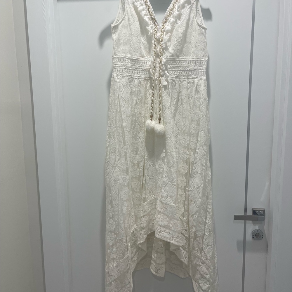 Cream Asymmetrical Halter Sundress for Brides
